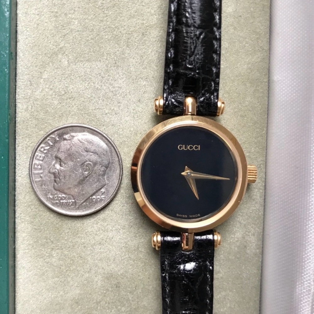 Gucci Black Dial with Gold Trim Watch